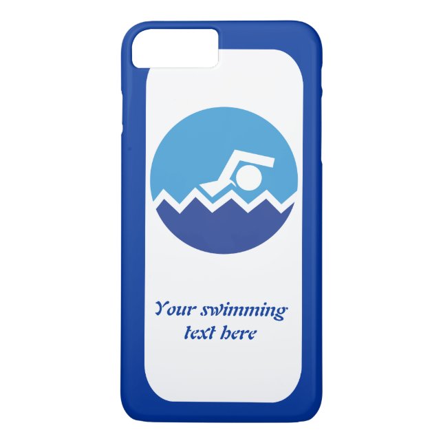 Coques Case-Mate iPhone Cadeaux de natation, nager sur un cercle bleu mode (Dos)