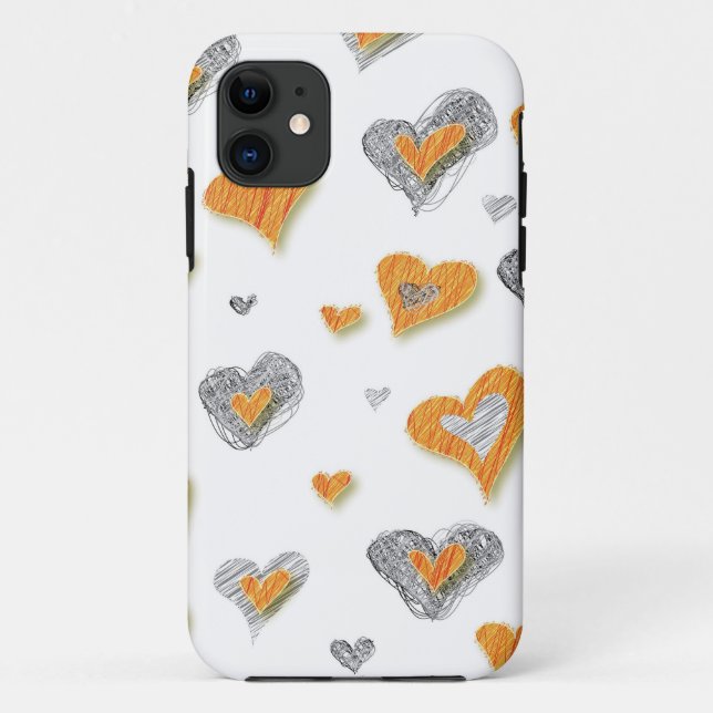 Coques Case-Mate iPhone Cadeaux motifs griffés tendance gris orange (Dos)