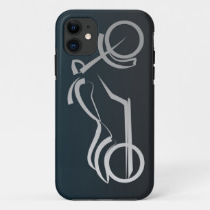 Coques Pour iPhone Cadre argenté noir frais de moto