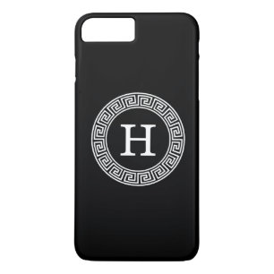 Etui iPhone Case-Mate Cadre de ligne de clé grecque noire blanche Monogr