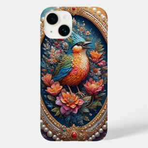 Coque Case-Mate iPhone Cadre De Style vintage Avec Oiseau Coloré