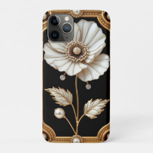 Case-Mate iPhone Case Cadre doré avec motif floral et perlé