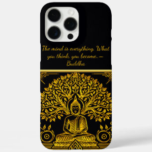 Coque iPhone 16 Pro Max Cadre feutré pour Bouddha d'or