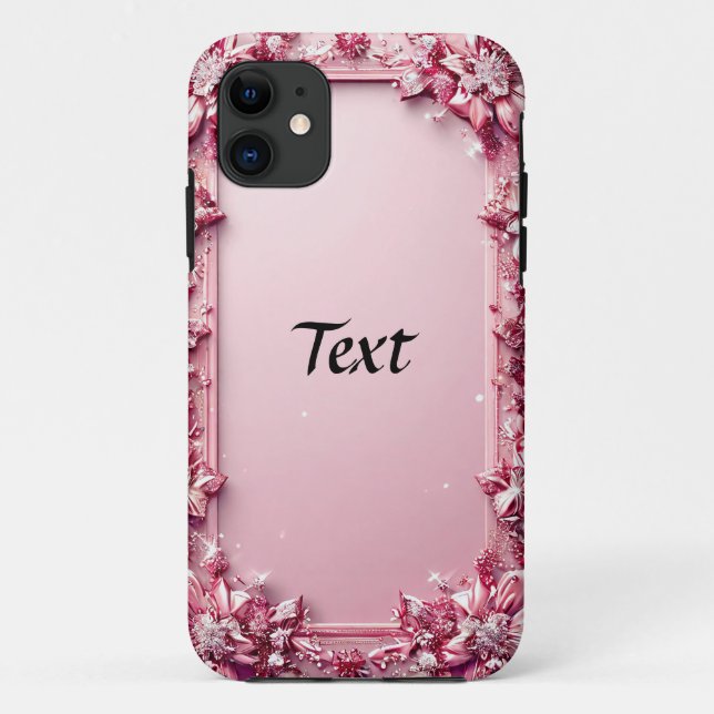 Coques Case-Mate iPhone Cadre floral rose élégant (Dos)