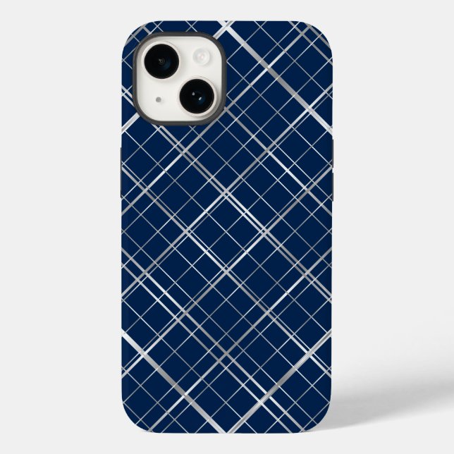 Coques Case-Mate iPhone Cadre métallique Motif.b D Bleu BG (Verso)
