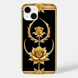 Coque Case-Mate iPhone Cadre Ornemental Doré avec Motif Floral