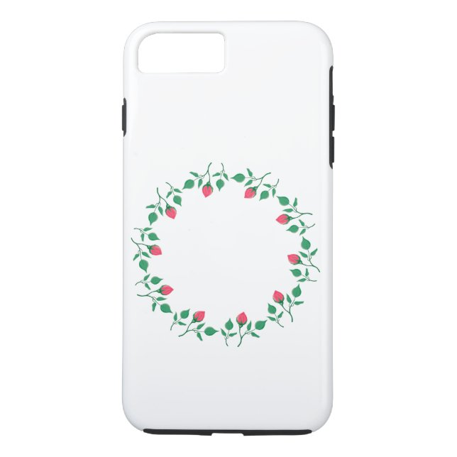 Coques Case-Mate iPhone Cadre rond fleuri avec fleurs roses (Dos)