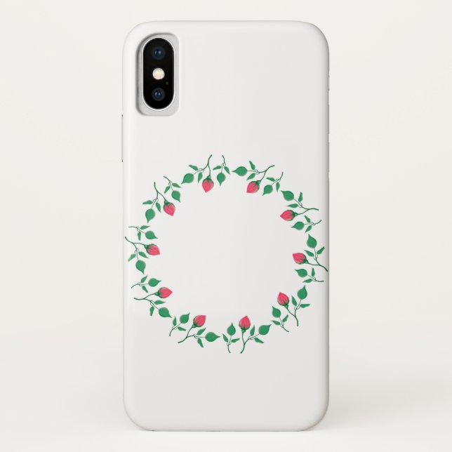Coques Case-Mate iPhone Cadre rond fleuri avec fleurs roses (Dos)