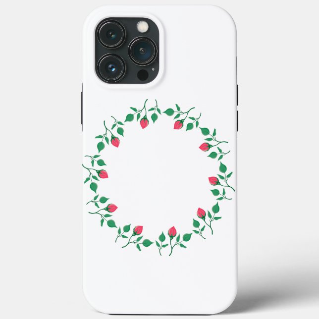 Coques Case-Mate iPhone Cadre rond fleuri avec fleurs roses (Verso)