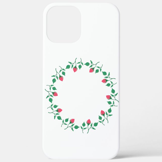 Coques Case-Mate iPhone Cadre rond fleuri avec fleurs roses (Verso)