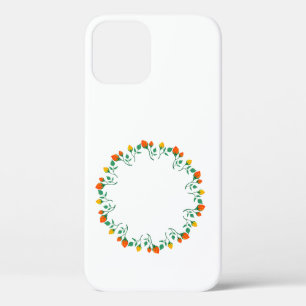 Case-Mate iPhone Case Cadre rond floral avec fleurs de rose jaune et rou