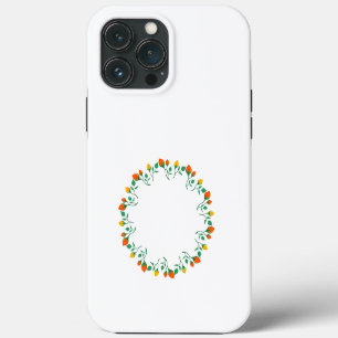 Case-Mate iPhone Case Cadre rond floral avec fleurs de rose jaune et rou