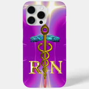 Coque Case-Mate iPhone CADUCÉE D'INFIRMIÈRE INSCRITE OR SYMBOLE Rose Fuch
