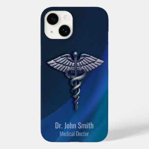 Coque Case-Mate iPhone Caducée médical holographique Chrome foncé 3D