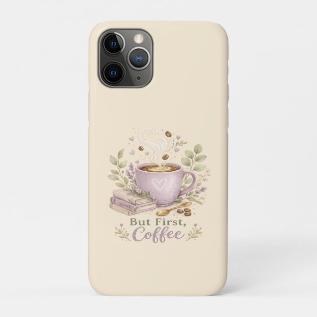 Coques Case-Mate iPhone Café aquarelle lavande cosy (Dos)