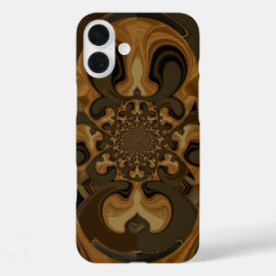 Coque Pour iPhone 16 Plus Café Brown Flux Kaleidoscope Art Imprimer