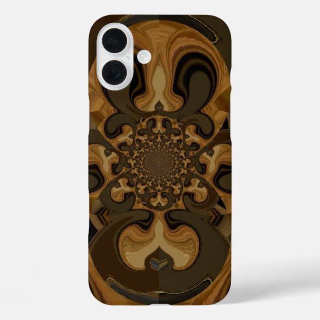 Coques Case-Mate iPhone Café Brown Flux Kaleidoscope Art Imprimer (Verso)
