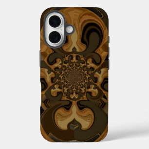 Coque Pour iPhone 16 Café Brown Flux Kaleidoscope Art Imprimer