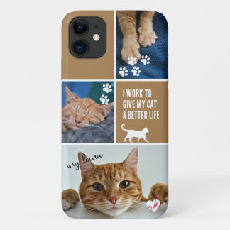 Case-Mate iPhone Case Café Colorblock Chat Photo Collage Monogramme Anim