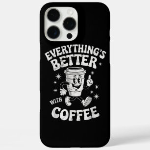 Coque iPhone 16 Pro Max Café drôle rétro vintage pour hommes ou femmes caf
