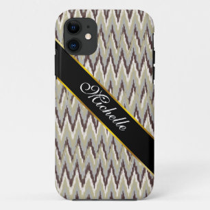 Coque Case-Mate Pour iPhone Café et Sage iKat ZigZag Motif