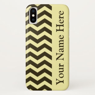 Coque iPhone X Café Mocha Cream Chevrons neutres