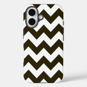 Coque Pour iPhone 16 Café Mocha Neutral Chevrons