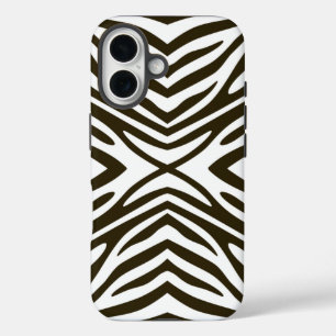 Coques iPhone 16 Café Mocha Neutral Zebra