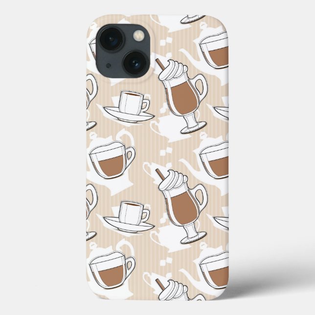 Coques Case-Mate iPhone Café, motif doux (Verso)