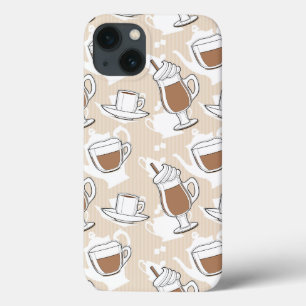 Etui iPhone 13 Café, motif doux