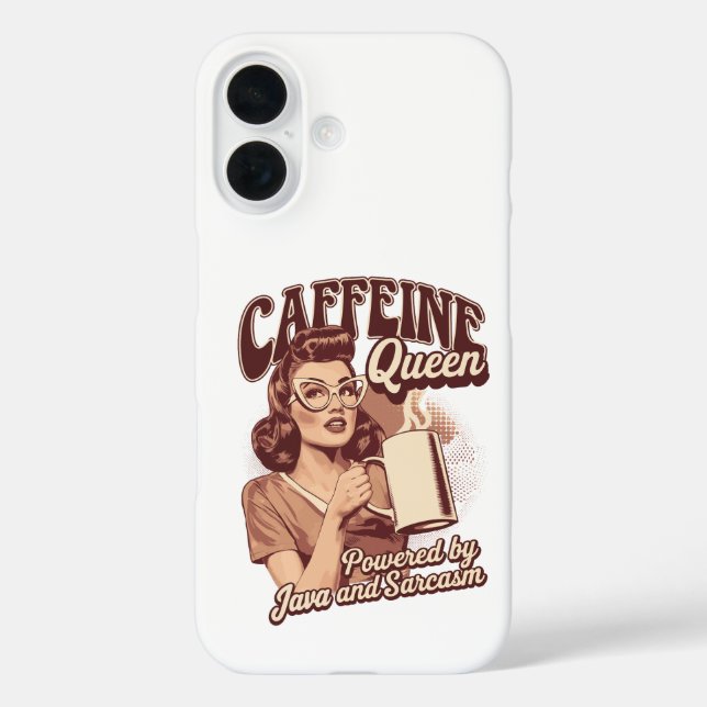 Coques Case-Mate iPhone Cafeine Queen - Java & Sarcasm Retro Design (Verso)
