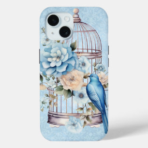 Coque Case-Mate iPhone Cage à oiseaux floral aquarelle vintage romantique