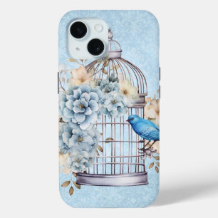 Coque Case-Mate iPhone Cage à oiseaux floral aquarelle vintage romantique