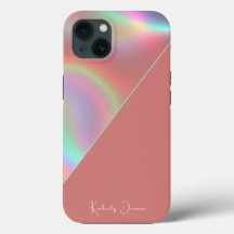 Cahier holographique rose poussiéreux élégant