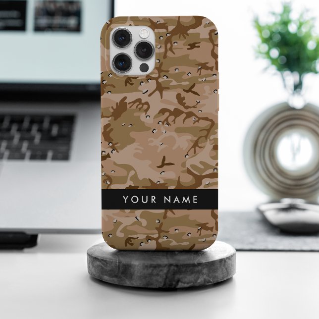 Coques Case-Mate iPhone Cailloux du Camouflage du désert, Votre nom, Perso (Créateur téléchargé)
