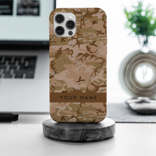 Coque Case-Mate iPhone Cailloux du Camouflage du désert, Votre nom, Perso