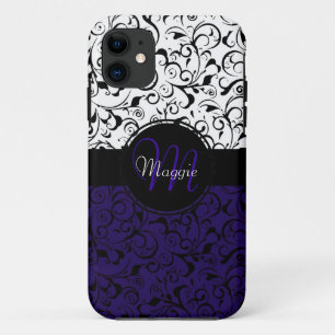 Etui iPhone Case-Mate Caisse blanche noire mauve-foncé de l'iphone 5 de