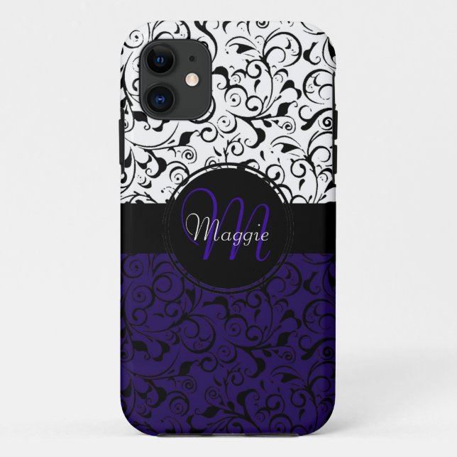 Coques Case-Mate iPhone Caisse blanche noire mauve-foncé de l'iphone 5 de (Dos)