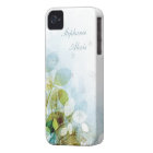 Caisse bleue de l'iphone 4 d'oiseaux de feuillage