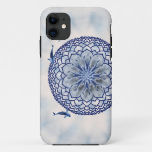 Coques Pour iPhone Caisse bleue de téléphone de Casemate de mandala