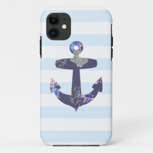 Coque Case-Mate iPhone Caisse bleue nautique fleurie de l'iphone 5