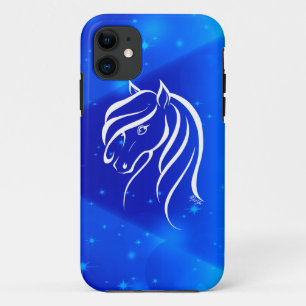 Coques Pour iPhone Caisse bleue tirée par la main élégante de