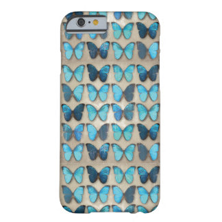 Coque Barely There iPhone 6 Caisse bleue vintage de l'iPhone 6 de papillons