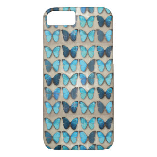 Coque Case-Mate iPhone Caisse bleue vintage de l'iPhone 7 de papillons
