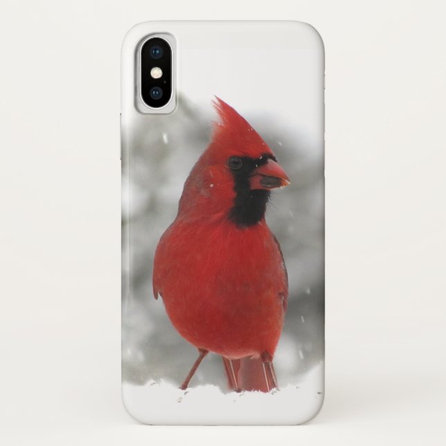 Coques Case-Mate iPhone Caisse cardinale rouge de l'iPhone X d'oiseau (Dos)