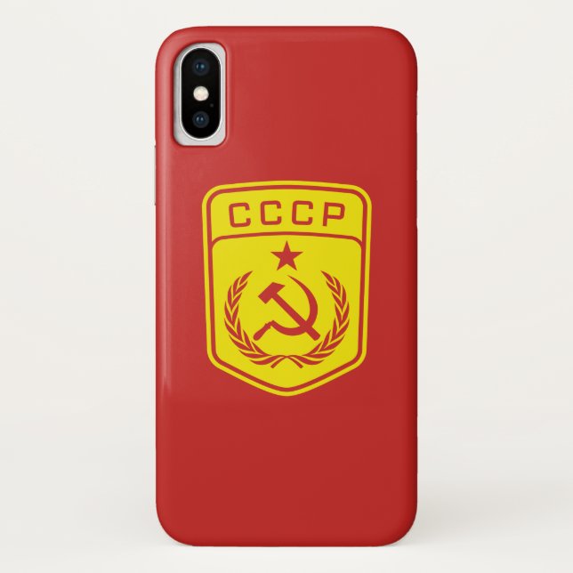 Coques Case-Mate iPhone Caisse communiste d'emblème de CCCP, iPhone X (Dos)