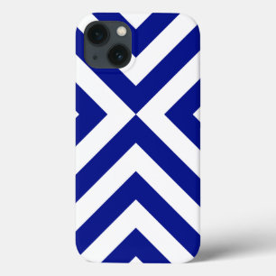 Coque Case-Mate iPhone Caisse de batterie bleue et blanche de chevrons