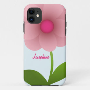 Coque iPhone 11 Caisse de l'iPhone personnalisée par fleur rose 5