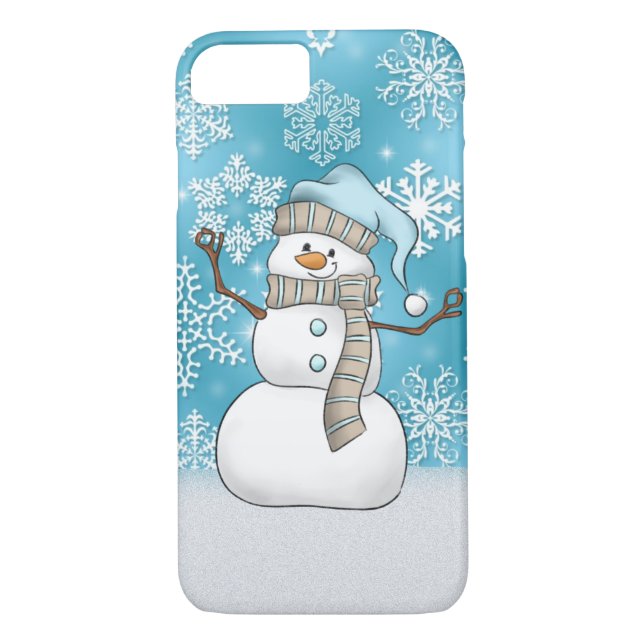 Coques Case-Mate iPhone Caisse du bonhomme de neige 8/7 d'aquarelle de (Dos)