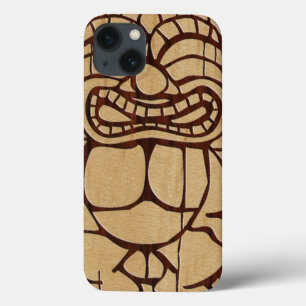Etui iPhone 13 Caisse en bois d'air d'iPad de planche de surf de